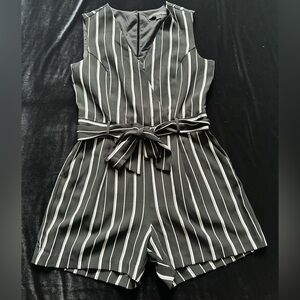 Banana Republic Black and White Striped Romper